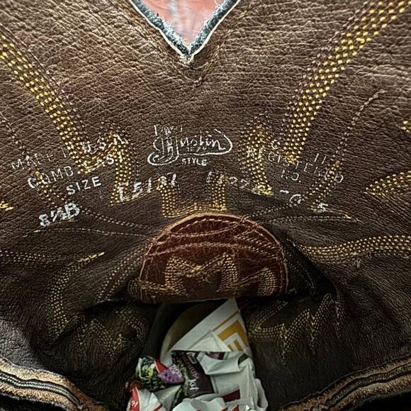 Justin Boots Tekno Crepe Smooth Ostrich Cowgirl Women’s Size 8.5 B L5131 - Picture 7 of 8